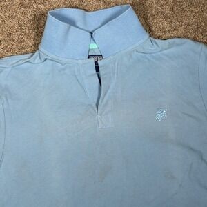Vilebrequin Mens Light Blue Polo Shirt Turtle Embroidered Short Sleeve Size L